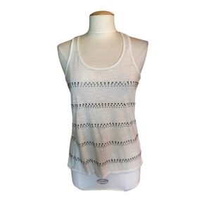 Vanity White Bedazzled Racerback Tank Top